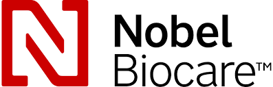 the logo of nobel biocare, the premium dental implant in london brand dr james uses