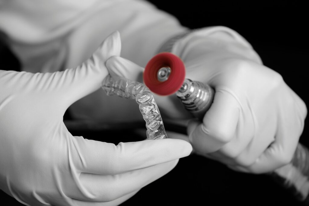 Close-up of a Dental Technician Making an Invisalign